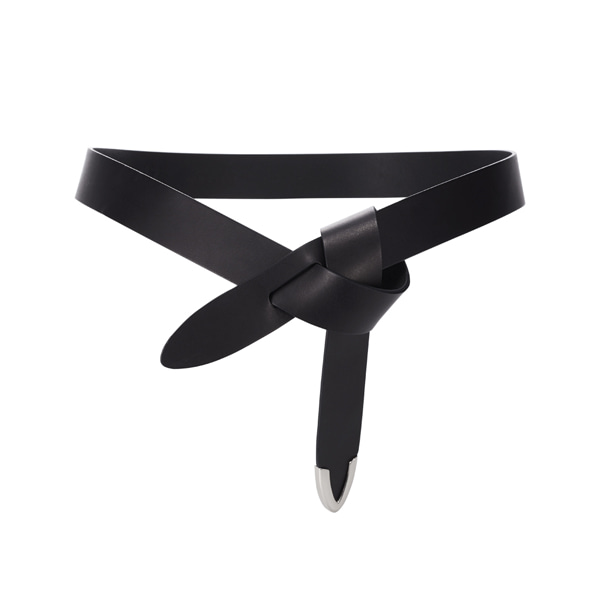 (세비지)Leather Knot Belt - Black