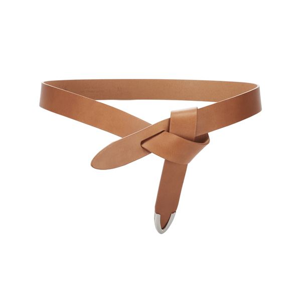 (세비지)Leather Knot Belt - Tan Brown